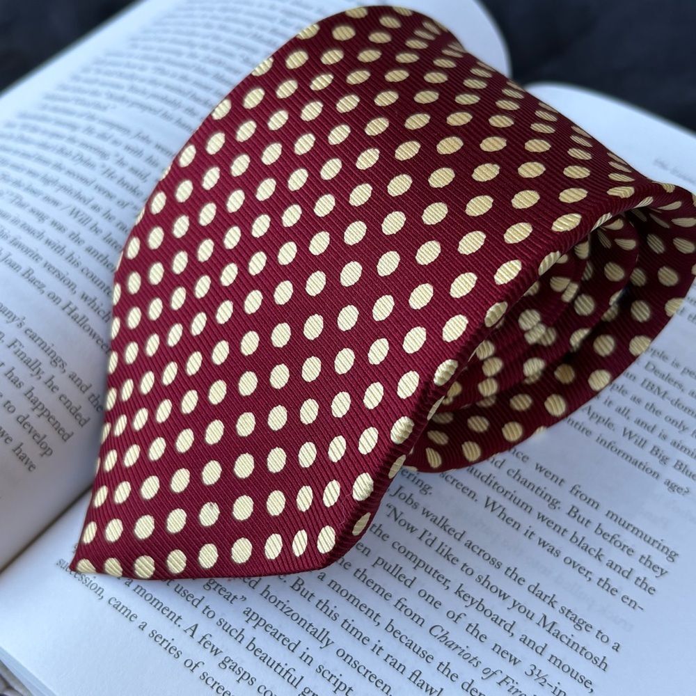 Polka Dot Silk Tie - Red and Cream Jos. A. Bank